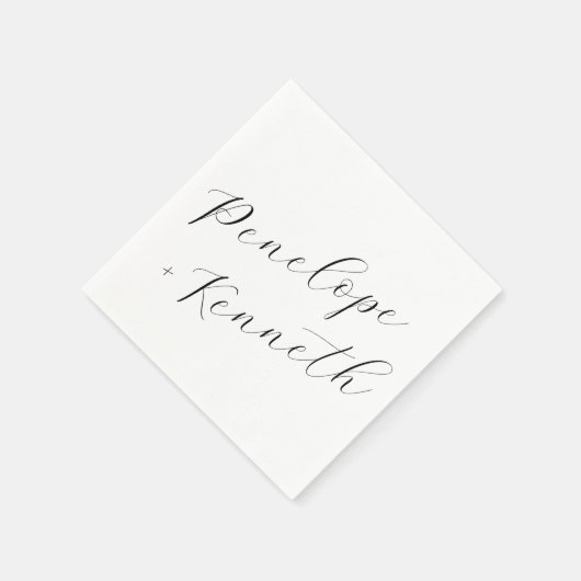 Elegante Script kalligrafie wit bruiloft Custom Servet (Hoek)