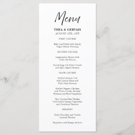 Elegante Script kalligrafie witte bruiloft Menu