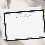 Elegante Script kalligrafie zwart dank u kaart<br><div class="desc">Een mooie bedankkaart om je dankbaarheid uit te drukken. Ontwerpkenmerken "dank u" in een script kalligrafie lettertype. Wijzig eenvoudig de randkleur op maat van uw stijl. Elegant en klassiek - deze sjabloon maakt het gemakkelijk om dank u te zeggen. U kunt eenvoudig een getypt bericht toevoegen - of laten zoals...</div>