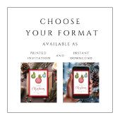 Elegante Script Kerstballen Feestdagenkaart