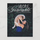 Elegante Script Klas van 2024 Foto Afstudeeruitnod Uitnodiging Briefkaart (Voorkant)