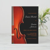 Elegante Script Klasse Muziek Afstudeerconcert Kaart (Staand voorkant)