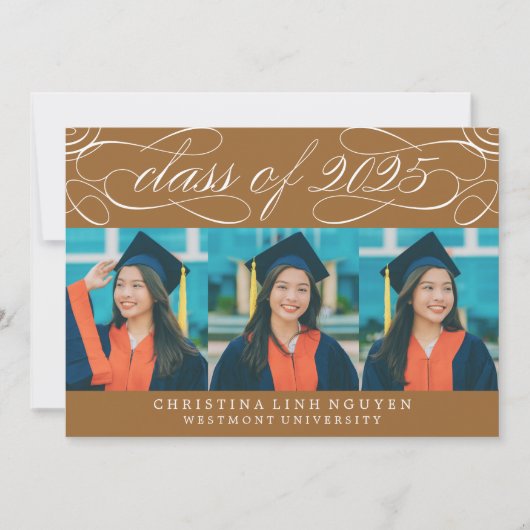 ELEGANTE SCRIPT KLASSE VAN 2025 FOTO AFSTUDEREN KAART (Voorkant)