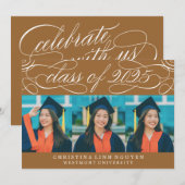 ELEGANTE SCRIPT KLASSE VAN 2025 FOTO AFSTUDEREN KAART (Voorkant / Achterkant)