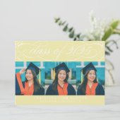 ELEGANTE SCRIPT KLASSE VAN 2025 FOTO AFSTUDEREN KAART (Staand voorkant)