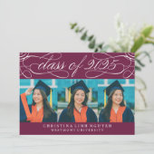 ELEGANTE SCRIPT KLASSE VAN 2025 FOTO AFSTUDEREN KAART (Staand voorkant)