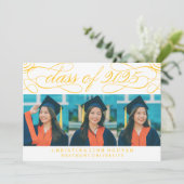 ELEGANTE SCRIPT KLASSE VAN 2025 FOTO AFSTUDEREN KAART (Staand voorkant)