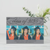 ELEGANTE SCRIPT KLASSE VAN 2025 FOTO AFSTUDEREN KAART (Staand voorkant)