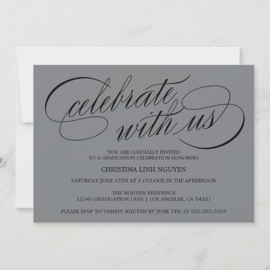 ELEGANTE SCRIPT KLASSE VAN 2025 FOTO AFSTUDEREN KAART (Achterkant)