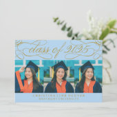 ELEGANTE SCRIPT KLASSE VAN 2025 FOTO AFSTUDEREN KAART (Staand voorkant)