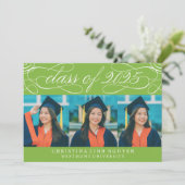 ELEGANTE SCRIPT KLASSE VAN 2025 FOTO AFSTUDEREN KAART (Staand voorkant)
