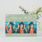 ELEGANTE SCRIPT KLASSE VAN 2025 FOTO AFSTUDEREN KAART (Staand voorkant)