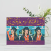 ELEGANTE SCRIPT KLASSE VAN 2025 FOTO AFSTUDEREN KAART (Staand voorkant)