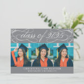 ELEGANTE SCRIPT KLASSE VAN 2025 FOTO AFSTUDEREN KAART (Staand voorkant)