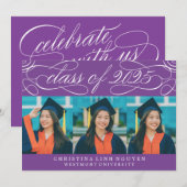 ELEGANTE SCRIPT KLASSE VAN 2025 FOTO AFSTUDEREN KAART (Voorkant / Achterkant)