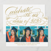 ELEGANTE SCRIPT KLASSE VAN 2025 FOTO AFSTUDEREN KAART (Voorkant / Achterkant)