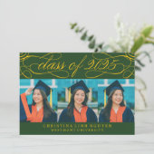 ELEGANTE SCRIPT KLASSE VAN 2025 FOTO AFSTUDEREN KAART (Staand voorkant)