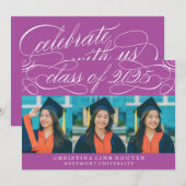 ELEGANTE SCRIPT KLASSE VAN 2025 FOTO AFSTUDEREN KAART (Voorkant / Achterkant)