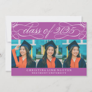 ELEGANTE SCRIPT KLASSE VAN 2025 FOTO AFSTUDEREN KAART