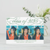 ELEGANTE SCRIPT KLASSE VAN 2025 FOTO AFSTUDEREN KAART (Staand voorkant)