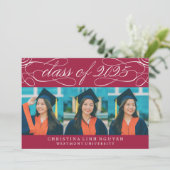 ELEGANTE SCRIPT KLASSE VAN 2025 FOTO AFSTUDEREN KAART (Staand voorkant)