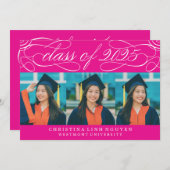 ELEGANTE SCRIPT KLASSE VAN 2025 FOTO AFSTUDEREN KAART (Voorkant / Achterkant)