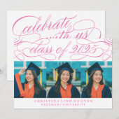 ELEGANTE SCRIPT KLASSE VAN 2025 FOTO AFSTUDEREN KAART (Voorkant / Achterkant)
