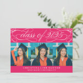 ELEGANTE SCRIPT KLASSE VAN 2025 FOTO AFSTUDEREN KAART (Staand voorkant)