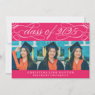 ELEGANTE SCRIPT KLASSE VAN 2025 FOTO AFSTUDEREN KAART