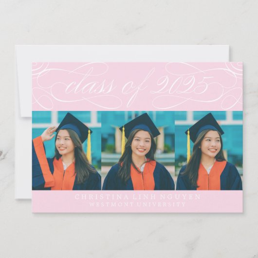 ELEGANTE SCRIPT KLASSE VAN 2025 FOTO AFSTUDEREN KAART (Voorkant)