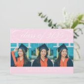 ELEGANTE SCRIPT KLASSE VAN 2025 FOTO AFSTUDEREN KAART (Staand voorkant)
