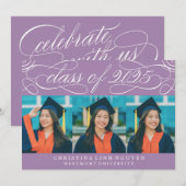 ELEGANTE SCRIPT KLASSE VAN 2025 FOTO AFSTUDEREN KAART (Voorkant / Achterkant)