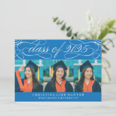 ELEGANTE SCRIPT KLASSE VAN 2025 FOTO AFSTUDEREN KAART (Staand voorkant)