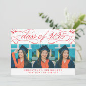 ELEGANTE SCRIPT KLASSE VAN 2025 FOTO AFSTUDEREN KAART (Staand voorkant)
