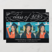 ELEGANTE SCRIPT KLASSE VAN 2025 FOTO AFSTUDEREN KAART (Voorkant / Achterkant)