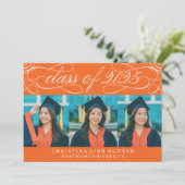 ELEGANTE SCRIPT KLASSE VAN 2025 FOTO AFSTUDEREN KAART (Staand voorkant)