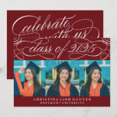 ELEGANTE SCRIPT KLASSE VAN 2025 FOTO AFSTUDEREN KAART (Voorkant / Achterkant)
