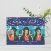 ELEGANTE SCRIPT KLASSE VAN 2025 FOTO AFSTUDEREN KAART (Staand voorkant)