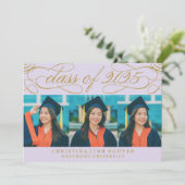 ELEGANTE SCRIPT KLASSE VAN 2025 FOTO AFSTUDEREN KAART (Staand voorkant)