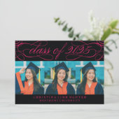 ELEGANTE SCRIPT KLASSE VAN 2025 FOTO AFSTUDEREN KAART (Staand voorkant)