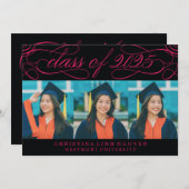 ELEGANTE SCRIPT KLASSE VAN 2025 FOTO AFSTUDEREN KAART (Voorkant / Achterkant)