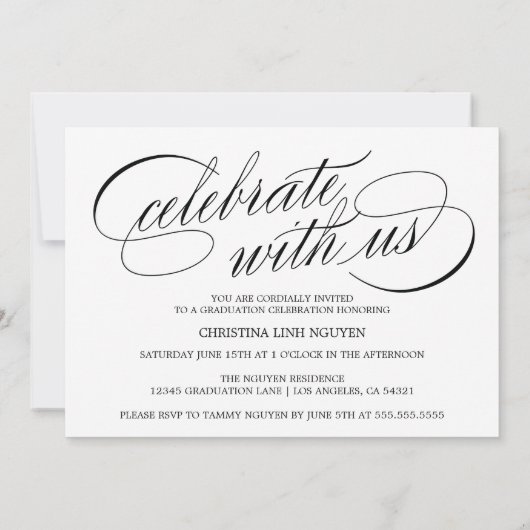 ELEGANTE SCRIPT KLASSE VAN 2025 FOTO AFSTUDEREN KAART (Achterkant)