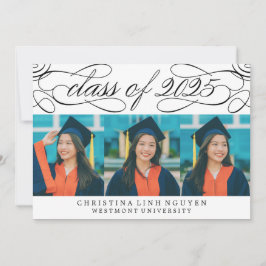 ELEGANTE SCRIPT KLASSE VAN 2025 FOTO AFSTUDEREN KAART