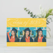 ELEGANTE SCRIPT KLASSE VAN 2025 FOTO AFSTUDEREN KAART (Staand voorkant)