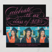 ELEGANTE SCRIPT KLASSE VAN 2025 FOTO AFSTUDEREN KAART (Voorkant / Achterkant)