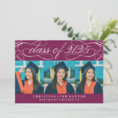 ELEGANTE SCRIPT KLASSE VAN 2025 FOTO AFSTUDEREN KAART (Staand voorkant)