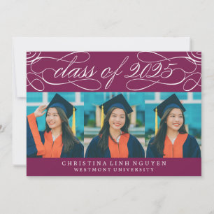 ELEGANTE SCRIPT KLASSE VAN 2025 FOTO AFSTUDEREN KAART
