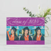 ELEGANTE SCRIPT KLASSE VAN 2025 FOTO AFSTUDEREN KAART (Staand voorkant)