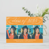 ELEGANTE SCRIPT KLASSE VAN 2025 FOTO AFSTUDEREN KAART (Staand voorkant)
