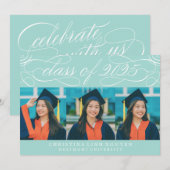 ELEGANTE SCRIPT KLASSE VAN 2025 FOTO AFSTUDEREN KAART (Voorkant / Achterkant)